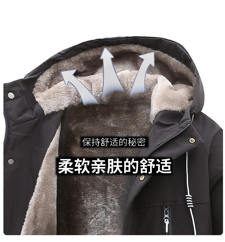 冬季外套男加绒加厚潮牌夹克男连帽宽松保暖棉服袄子青年派克服详情11