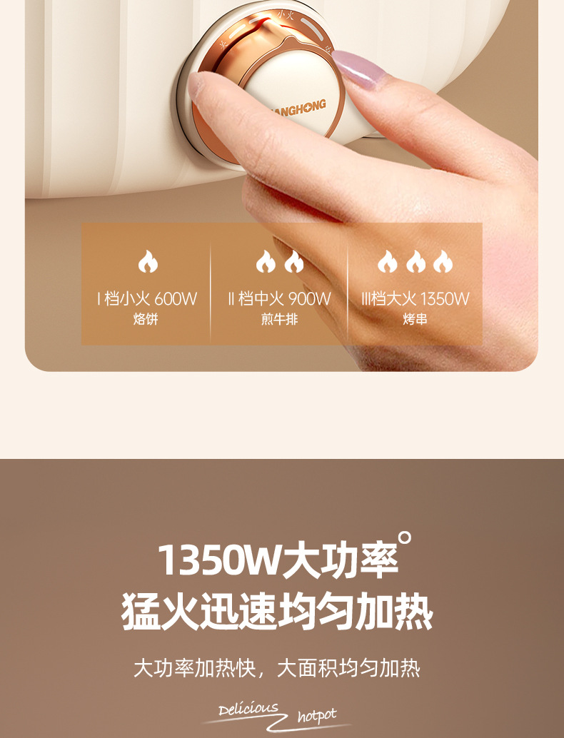 源头工厂鸳鸯电火锅家用电煮锅多功能一体火锅不粘电热锅礼品详情12