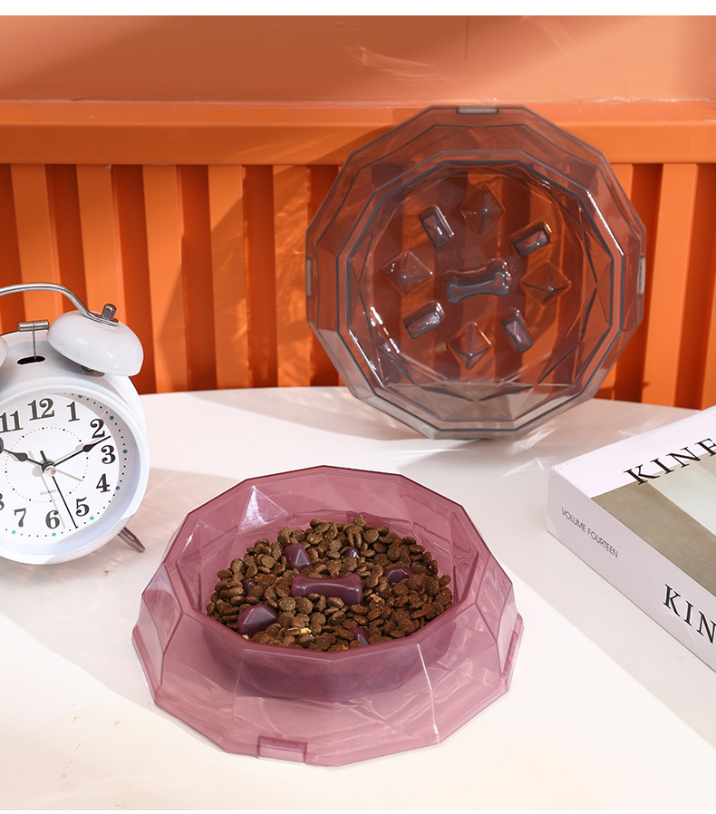 Rongka Pet Cross-border Pet Cat and Dog anti-choking and anti-vomiting slow Food Bowl, multi-color small and medium-sized dog feeder, Diamond bowl pic 12