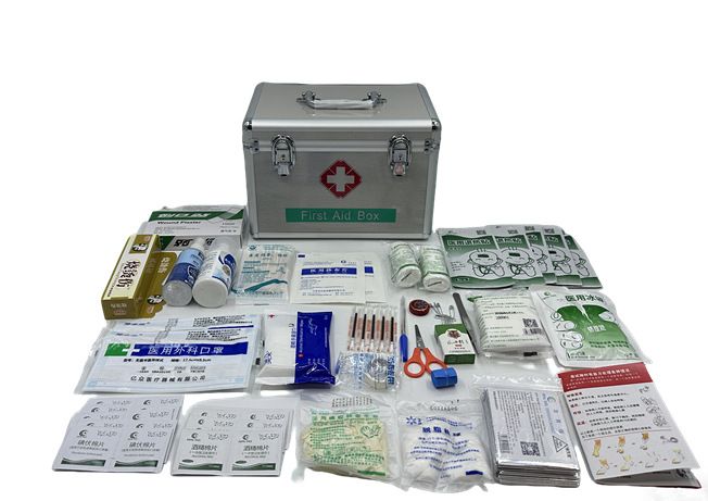 Family aluminum alloy emergency storage medical box, household portable first aid kit set, outdoor metal portable storage box pic 5