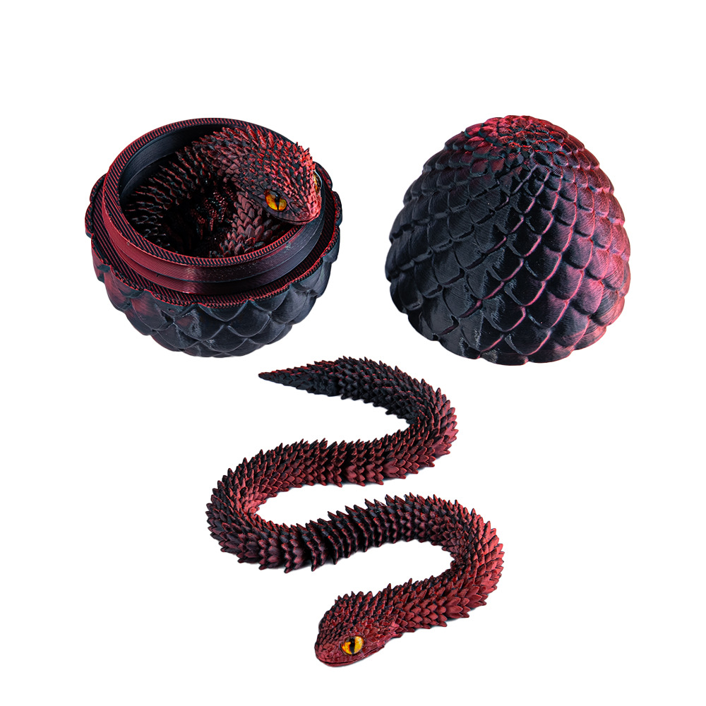 3d打印蛇蛋蝰蛇蛋龙蛋关节可活动摆件玩具模型详情3