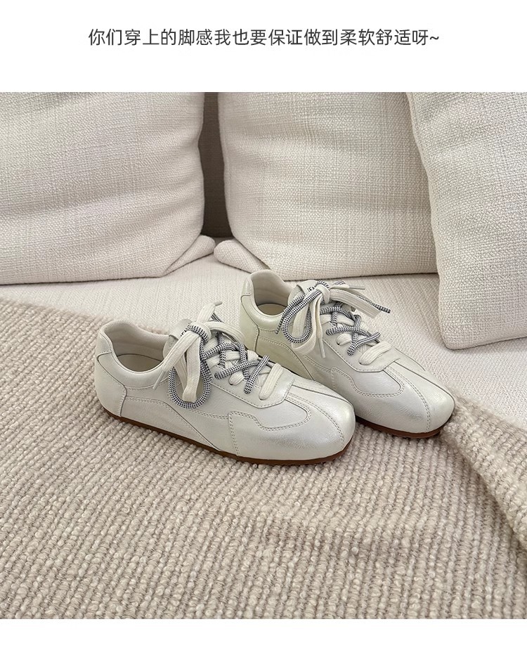 网红爆款2025新款休闲百搭德训鞋女夏平底轻便运动板鞋黑色小白鞋详情5