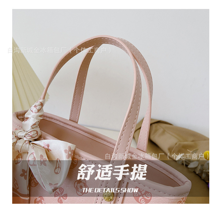 菜篮子2025春夏新款单肩手提包老花质感迷你托特包跨境热销女包详情6