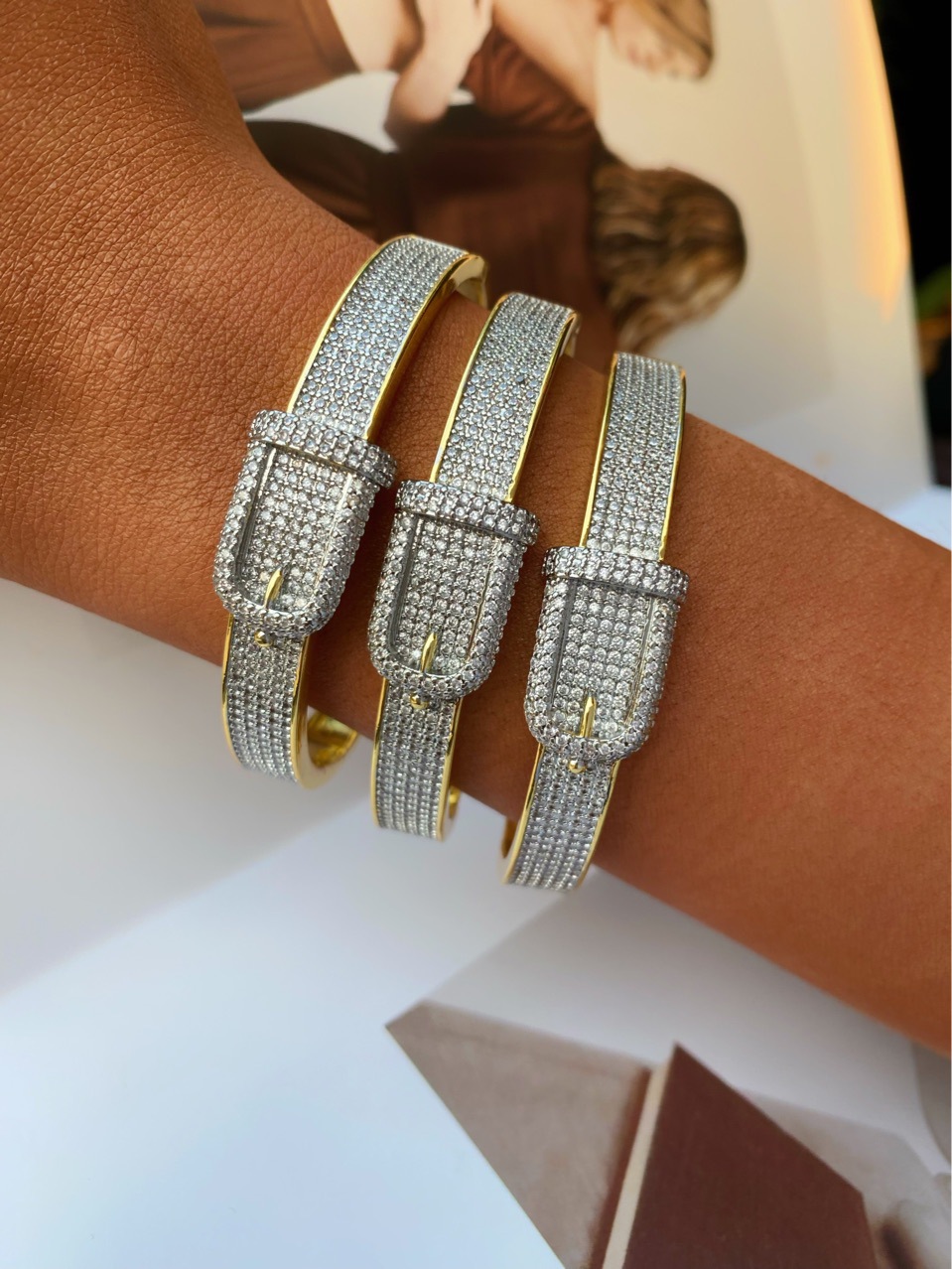 Hiphop时尚简约个性腰带锆石手镯欧美潮朋克街头手饰厂家直销详情2