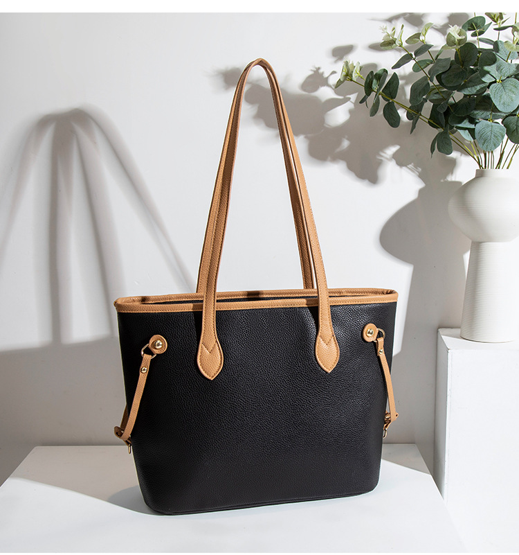 外贸货源厂经典购物袋油边托特包大号多色妈咪包大容量单肩女包详情10