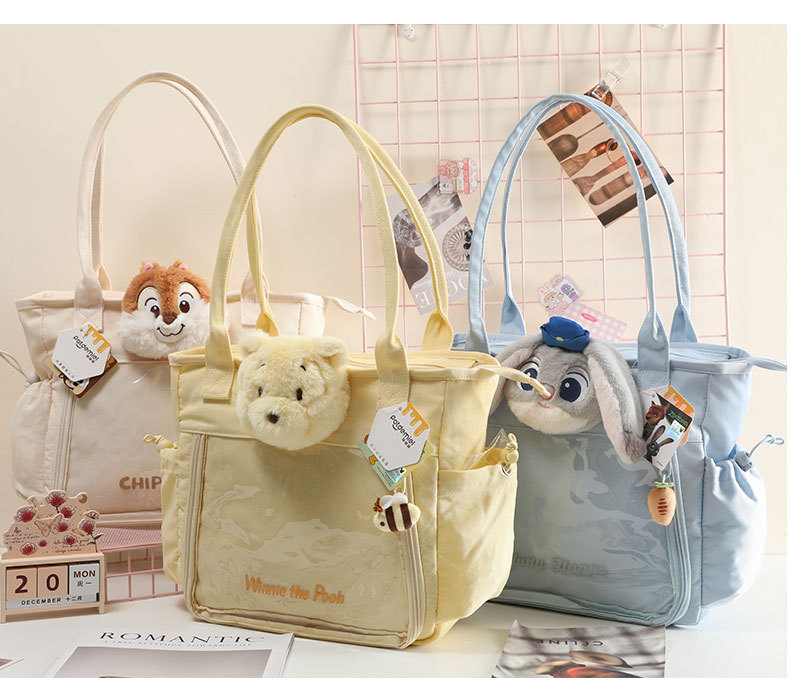 Officially authorized Zootopia Judi Nick Stuych Minnie plush single-shoulder bag Crossbody bag, large capacity double pic 3