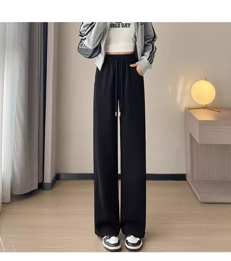 阔腿裤女2025新款春秋款运动直筒休闲裤小个子窄版显瘦垂感香蕉裤详情20