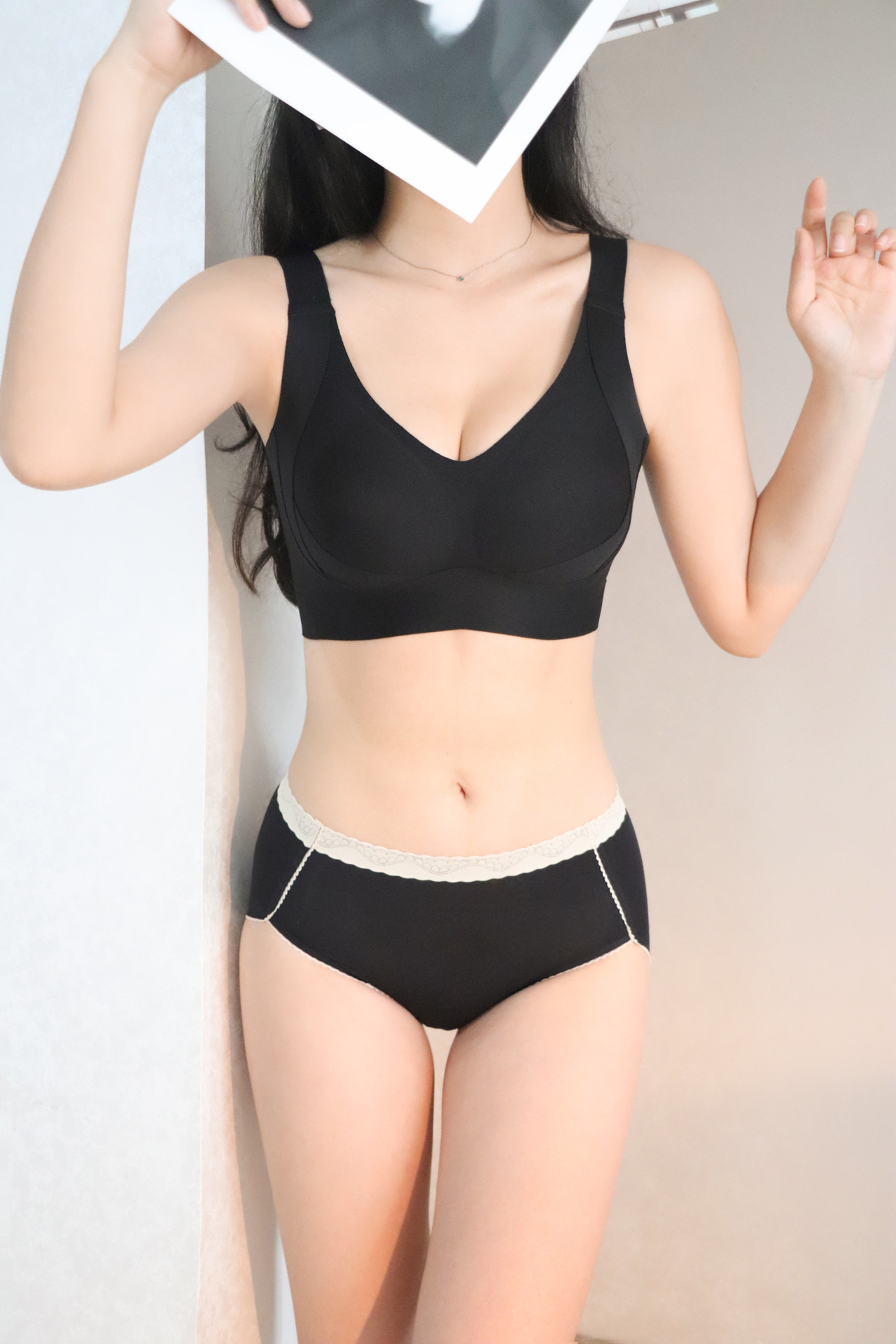 Full-cup latex bra for women, thin cup side-folding and adjustable bra, with a large bust that looks smaller, lifting and anti-sagging pic 84