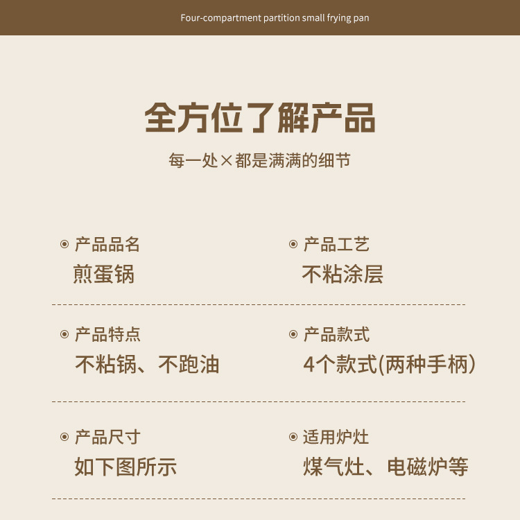 跨境电木柄小煎锅家用早餐荷包蛋煎饼锅不粘平底煎锅多孔模具煎锅详情20