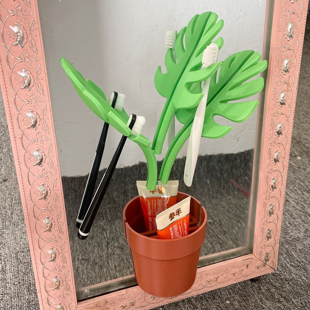 跨境新款Monstera Coaster龟背竹杯垫3D打印植物装饰品塑料工艺摆件详情3