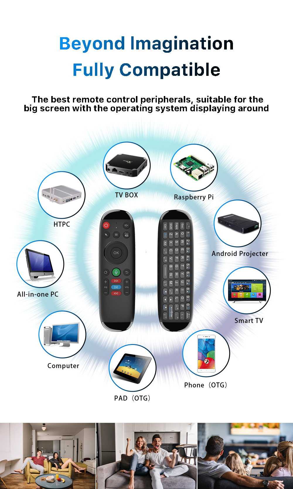 The M6 Air Mouse 2.4G wireless keyboard and mouse is suitable for TV boxes, set-top boxes, and the wireless version of the remote control mini pic 6