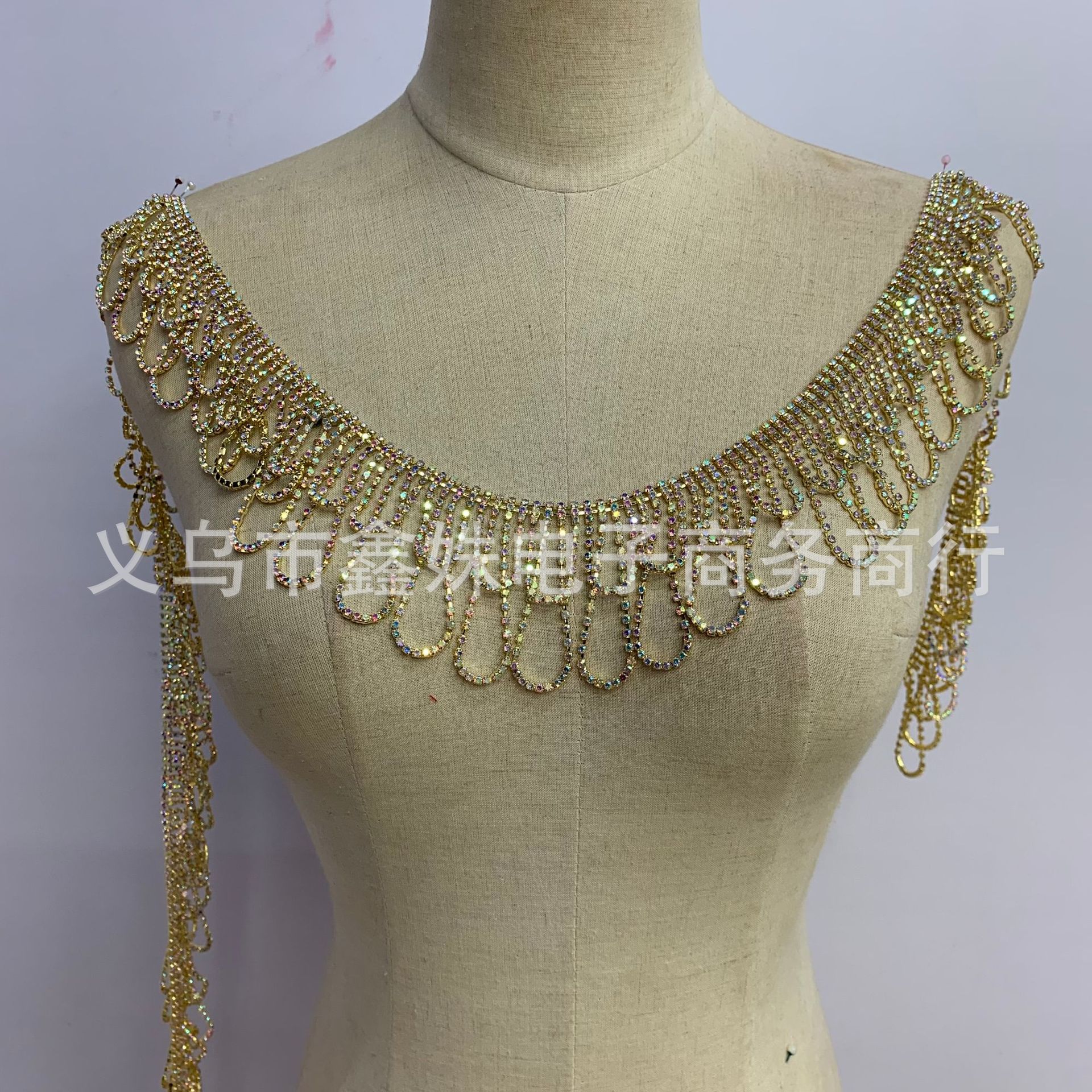 Factory direct sales of circle tassels, AB water diamond claw chains, fancy code chains, wedding dress and evening gown decoration chains, diy accessories pic 1