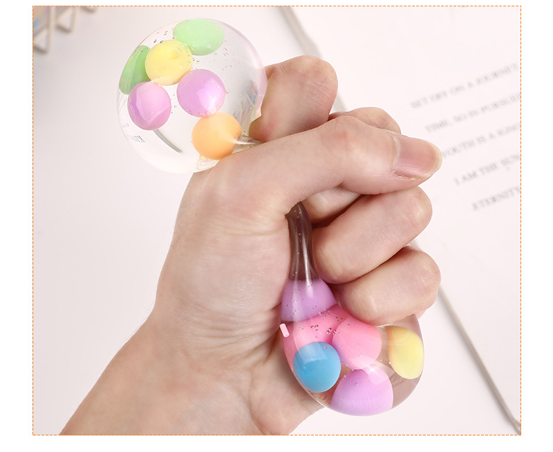 新款七彩珠创意捏捏乐缓解压力塑胶解压玩具出气发泄手捏小葡萄球详情12