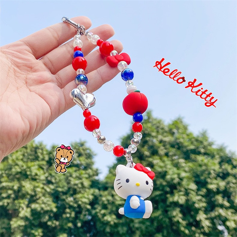 正版三丽鸥家族凯蒂猫公仔串珠链挂件精致少女心包包挂饰汽车钥匙详情2