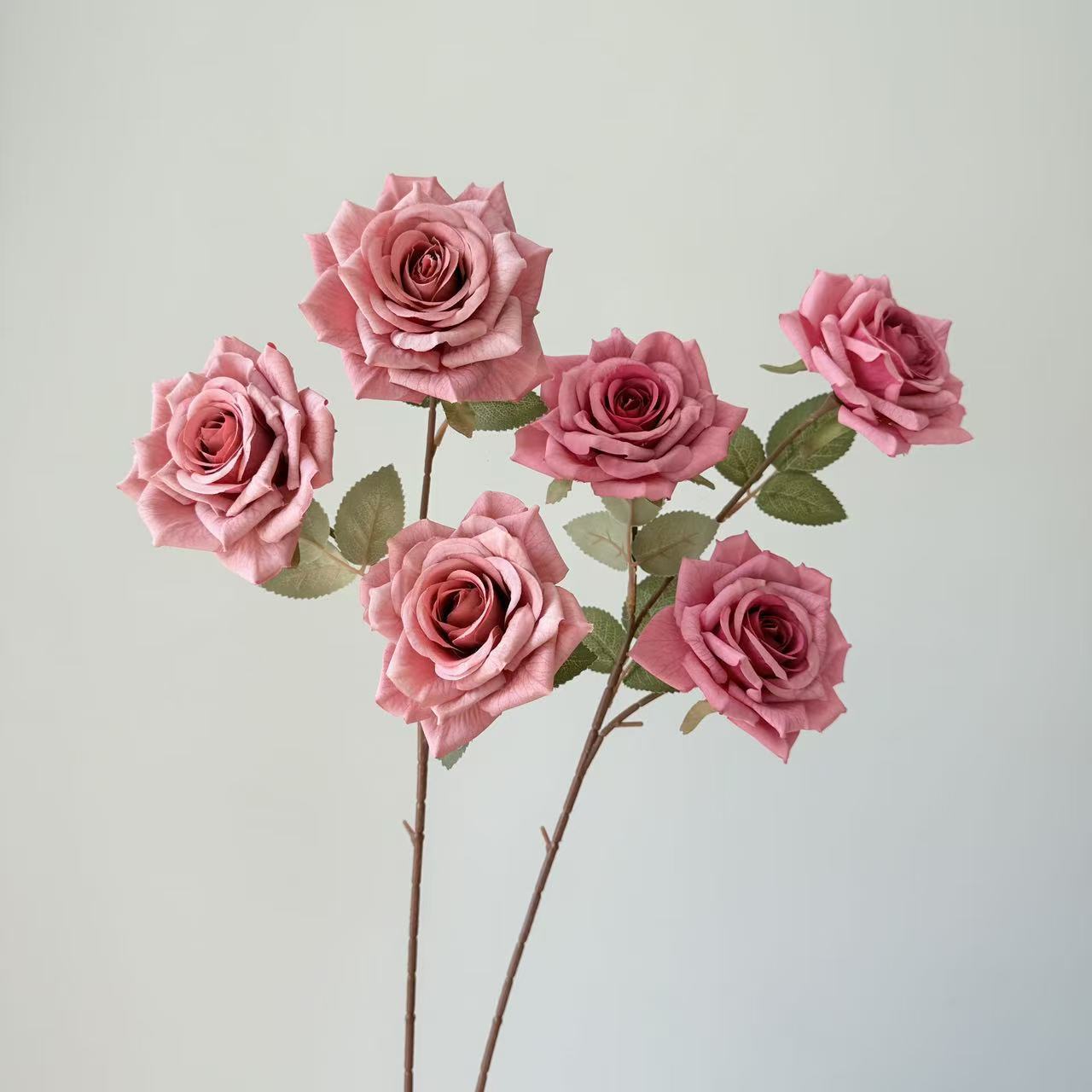 3头卡布奇诺玫瑰花仿真花摩卡油画复古玫瑰花婚庆插花家居装饰花详情9