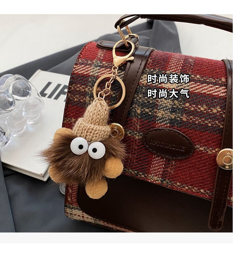 高级感学院风双肩包小众背包2025新款简约格子书包通勤英伦风女包详情6