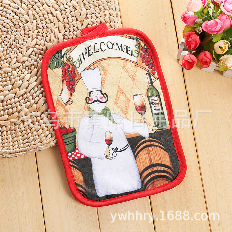 【 Chi Jia 】 Digital Printed extended heat insulation pad, kitchen fabric placemats, European-style heat insulation microwave oven pad pic 6