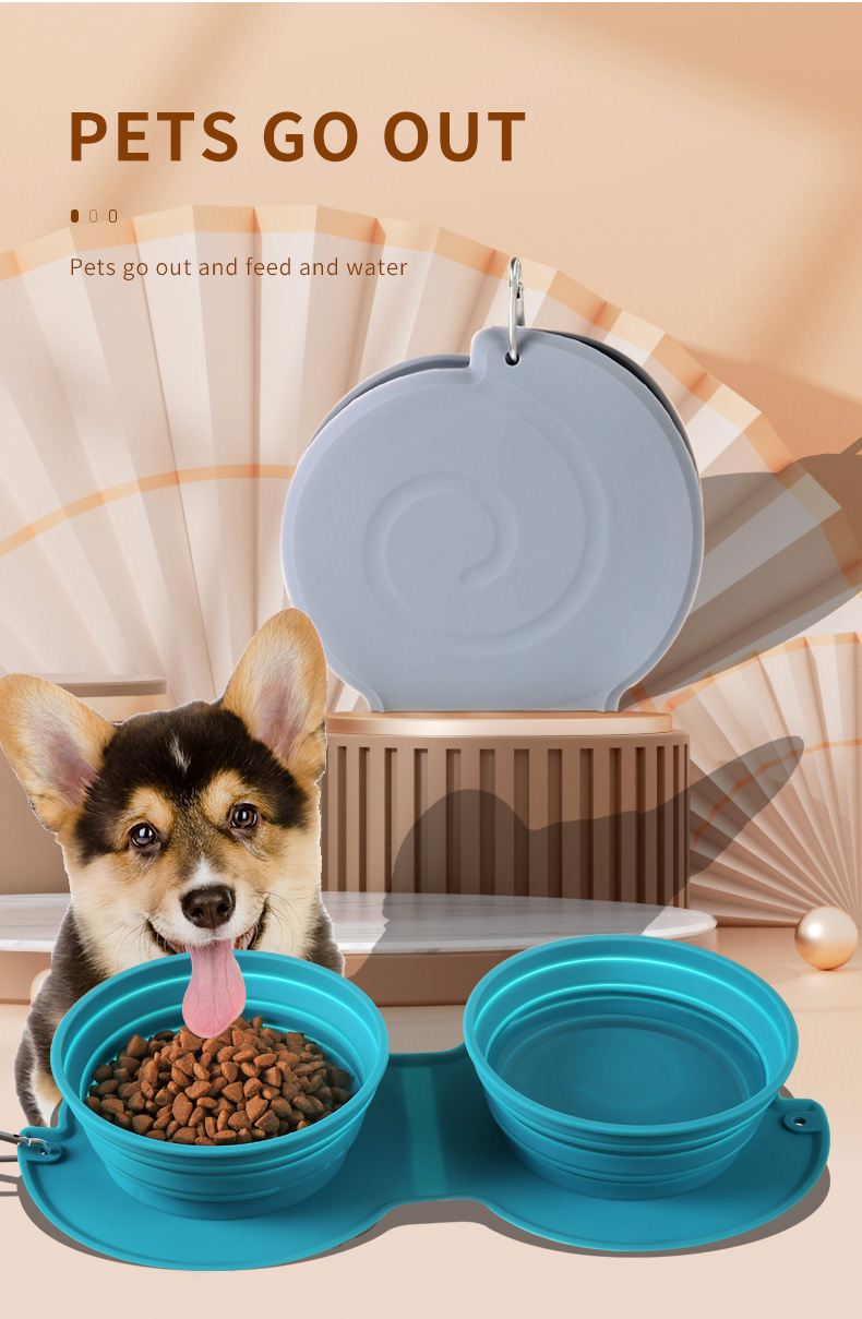 Cross-border pet folding bowl, dog silicone dog bowl, outdoor travel water bowl, portable cat food bowl, dog bowl pic 4