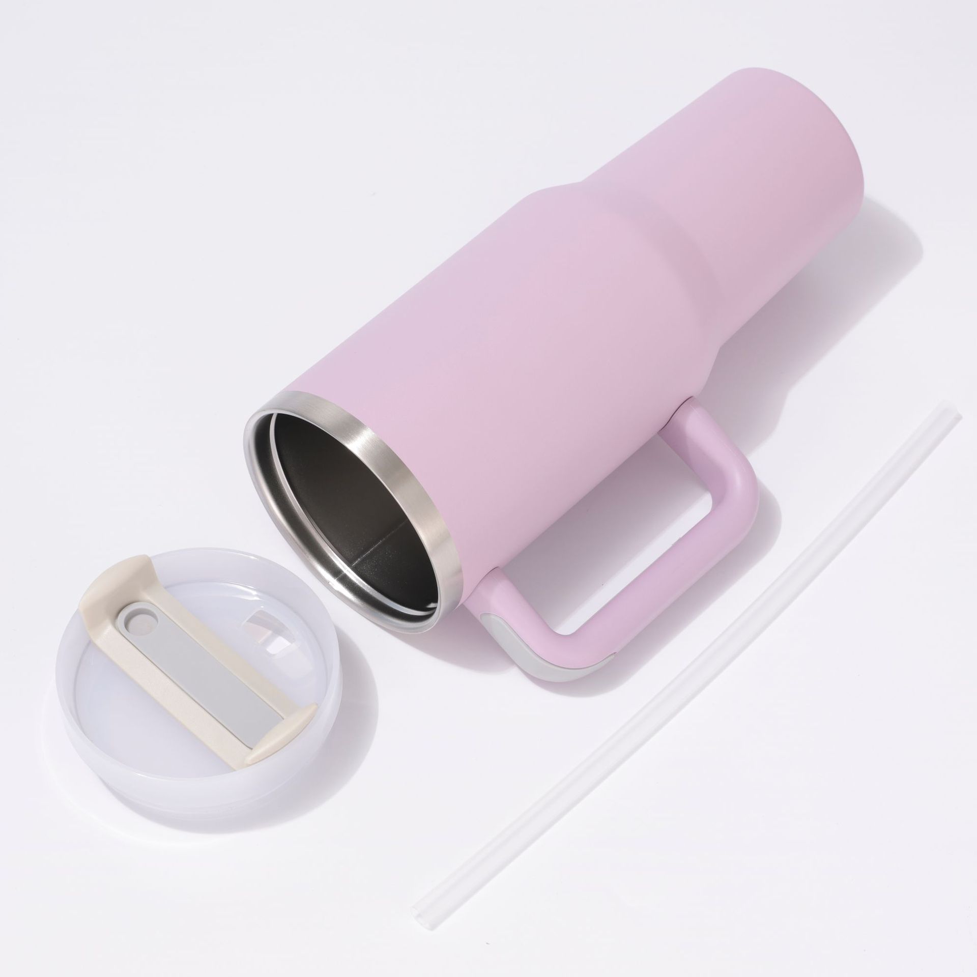 32oz大容量冰霸杯纯色户外车载带吸管汽车杯304不锈钢手柄保温杯详情12