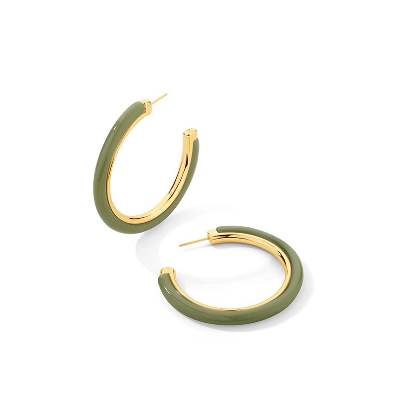 赵露思同款玳瑁色豹纹耳圈素圈耳环2025新款高级感夸张耳饰圈圈女详情6