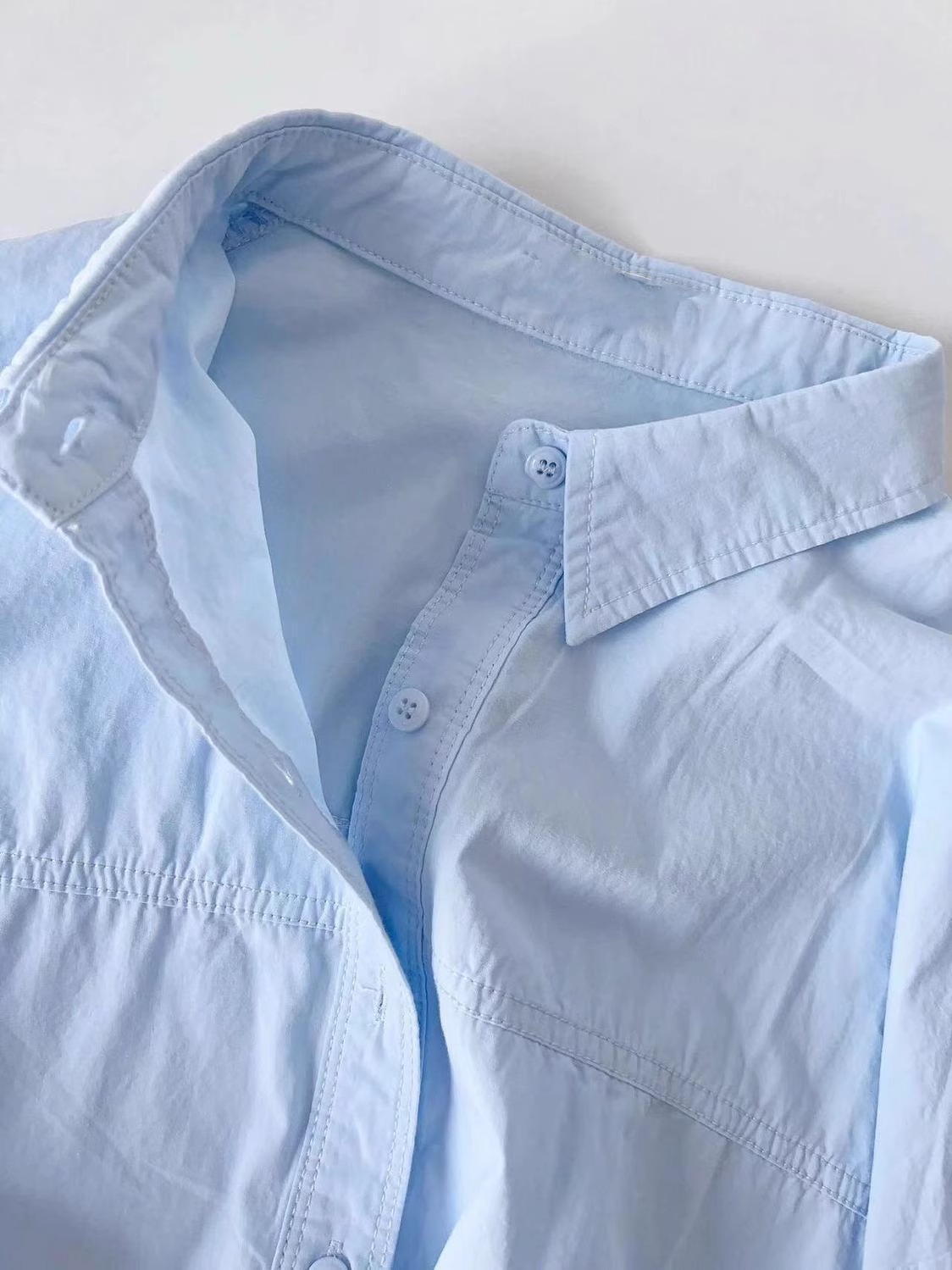 The 2025 new dopamine cream-colored pure cotton shirt is suitable for women to wear as a loose shirt coat in summer for sun protection pic 15