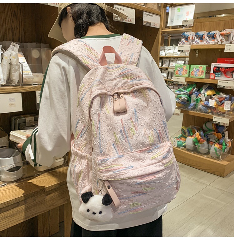 双肩包女生出游可爱少女简约大学生百搭轻便时尚春游中学上课书包详情29