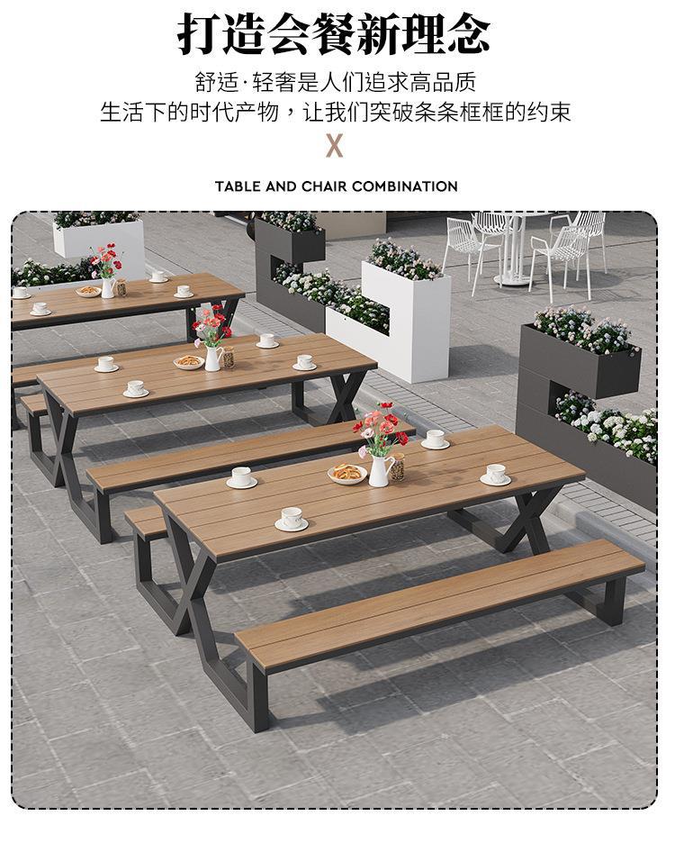 Star Factory outdoor connected park table and chair sets, garden courtyard seats, outdoor benches for scenic spots, square outdoor tables and chairs pic 4