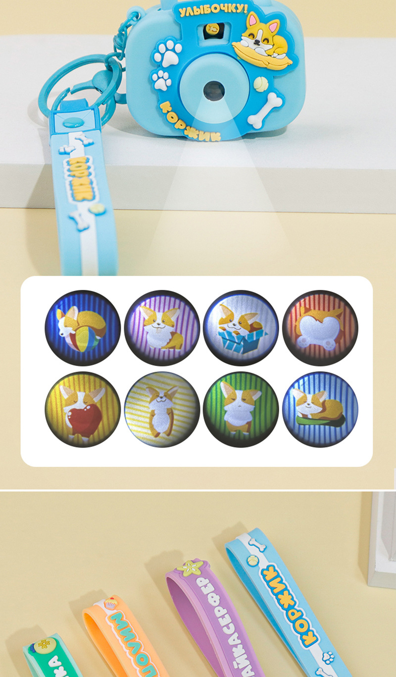 可爱卡通小鸭熊猫发光迷你投影相机幻灯片钥匙扣挂饰包包配饰批发详情9