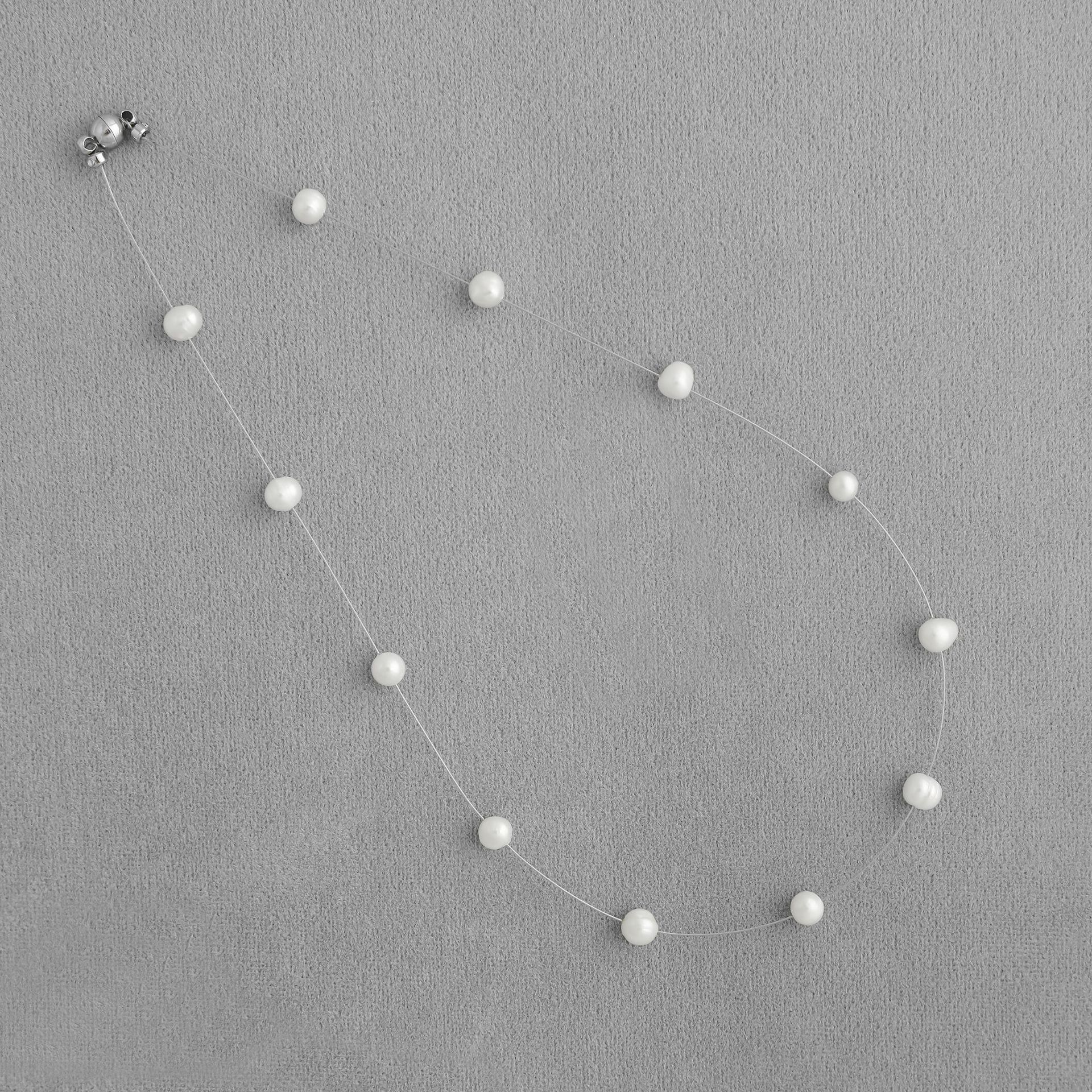 MOON家恋夏人鱼珍珠项链赵露思同款简约气质满天星淡水珍珠锁骨链详情7