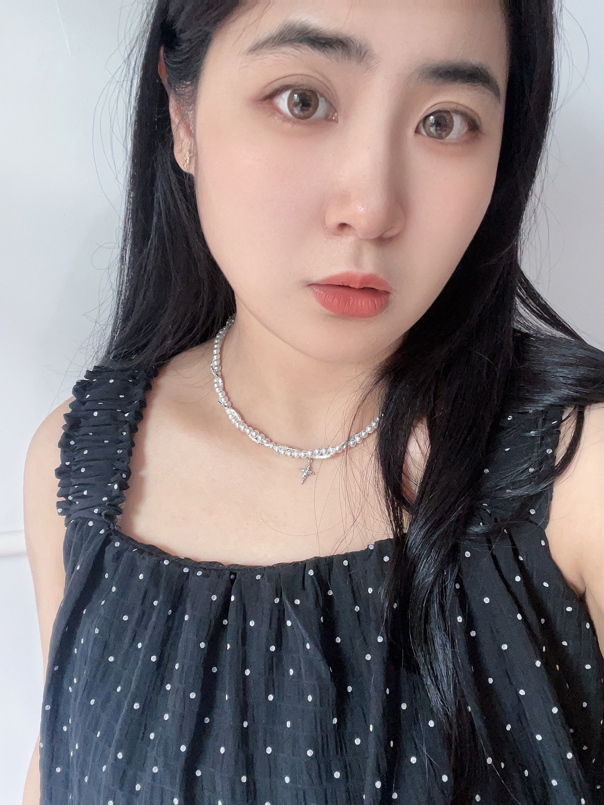 星芒珍珠碎银子几两项链四芒星星锁骨链女小众双层设计感轻奢潮流详情2