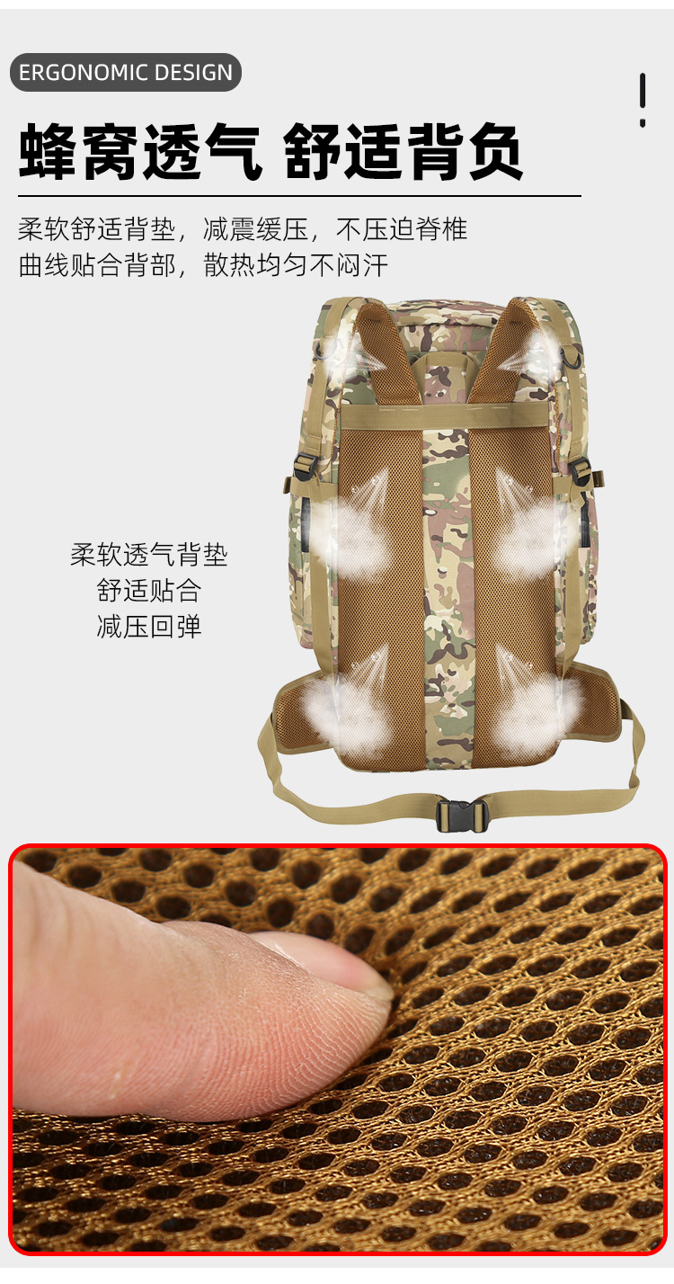 新款900D牛津布户外迷彩双肩包大容量徒步露营骑行登山包背包书包详情7