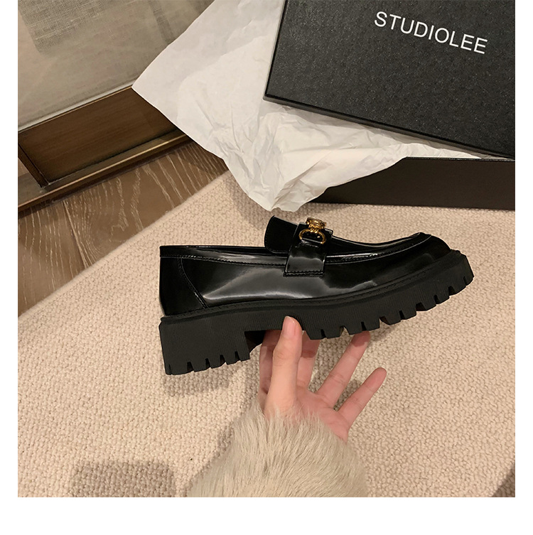 全牛皮~真皮小皮鞋女英伦风乐福鞋2023年新款圆头厚底日常JK单鞋详情17