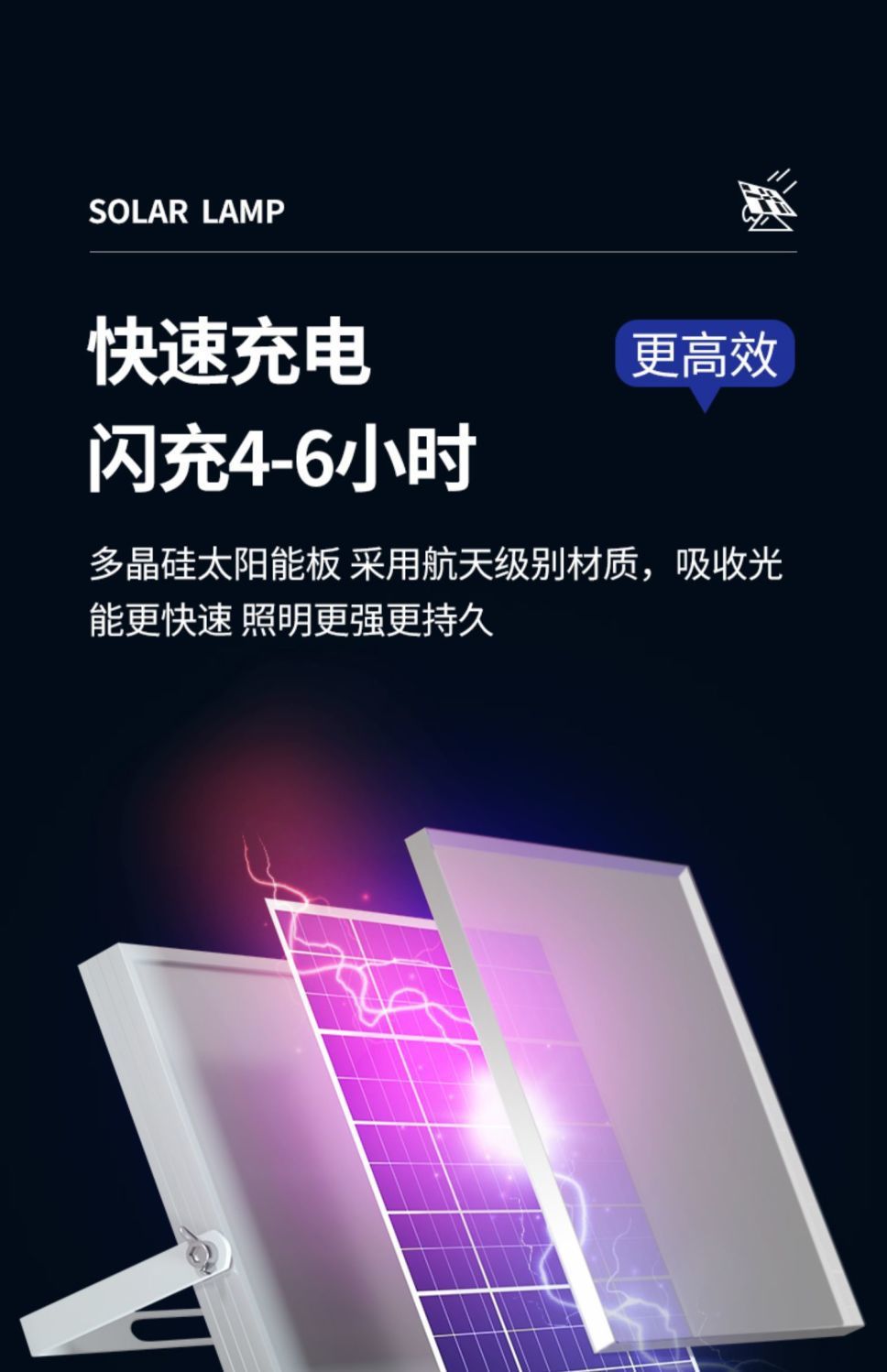 新款太阳能照明灯家用室内外防水投光灯天黑自动亮太阳能路灯批发详情24