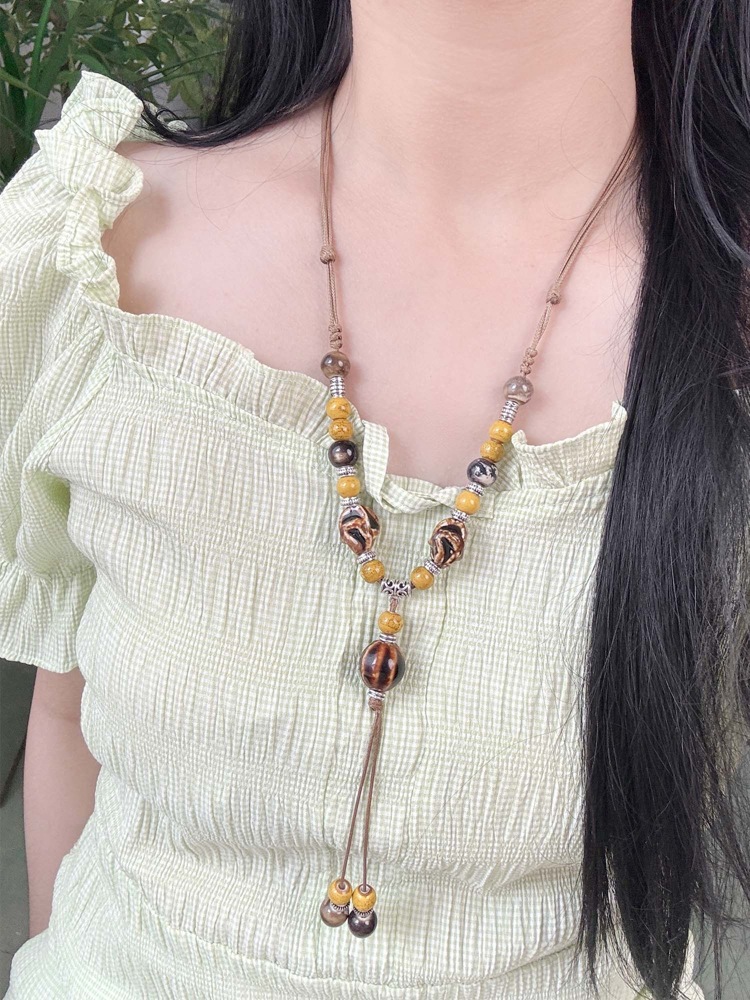 文创景德镇陶瓷项链蝴蝶跨境饰品批发国风文艺新中式手工编织项饰详情6