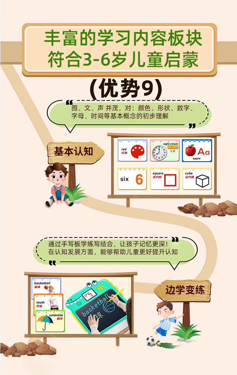 儿童全能学练机拼音认读学习机英语数字启蒙古诗电子画板写字板 pic 19