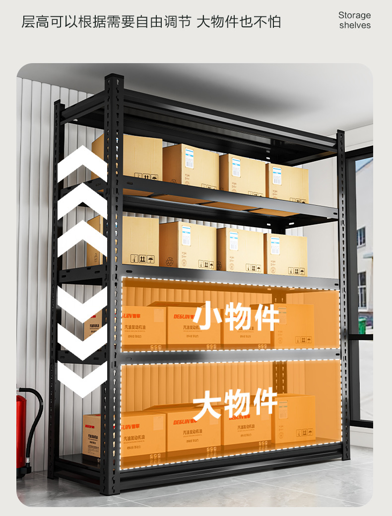 跨境专供货架置物架多层厨房微波炉收纳家用阳台落地仓库角钢架子详情8