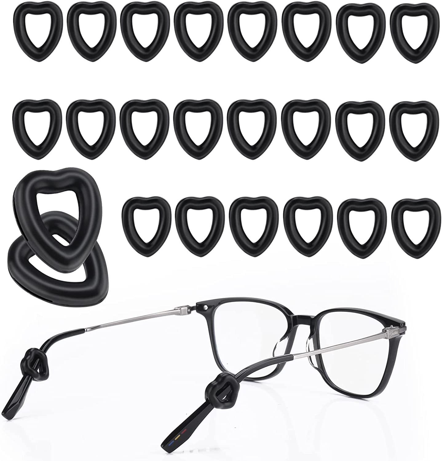 Cross-border bestseller 12 pairs of heart-shaped silicone anti-slip ear tips, comfortable anti-slip fixed ear pads, and eyeglass foot tips to prevent detachment pic 8