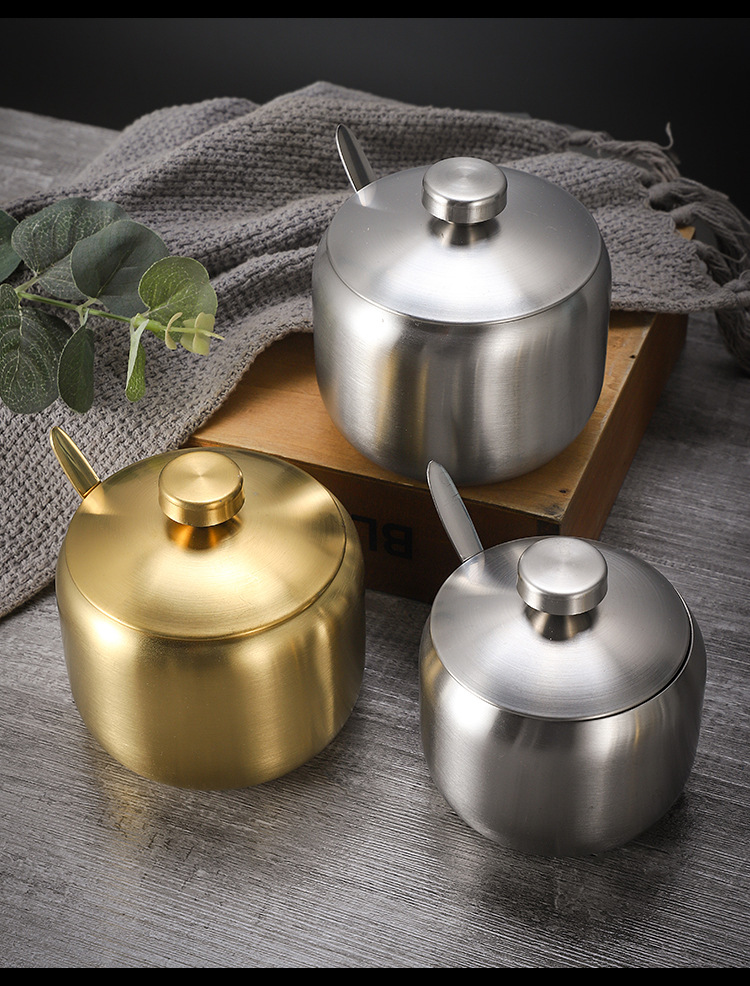 Thickened steel, food-grade stainless steel seasoning jars, tea jars, tinplate jars, plates, kitchenware pic 12