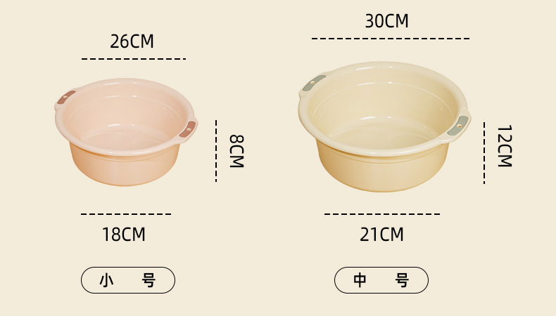 脸盆家用塑料双耳盆加厚加大洗衣洗菜盆耐摔学生宿舍洗脸盆泡脚盆详情3