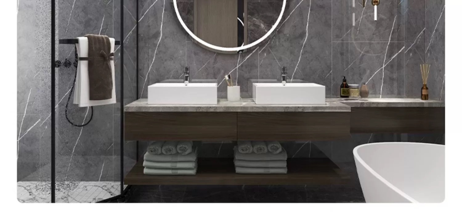 Self-adhesive waterproof and moisture-proof aluminum-plastic board wallpaper, wall tiles, stickers, felt boards, kitchen wall panels, imitation marble wall tiles pic 6