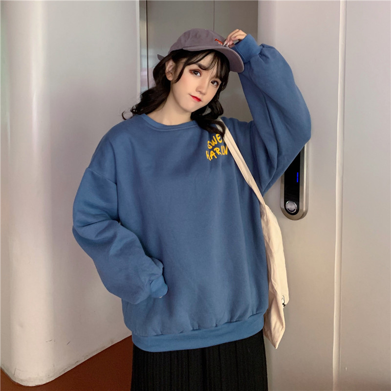 現貨代發跨境臺灣抓絨加厚衛衣2025秋冬新款寬鬆休閒大碼女裝上衣详情25