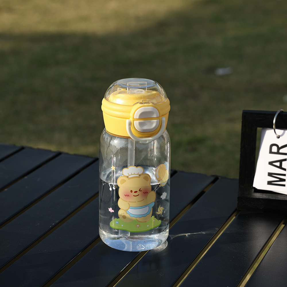 卡通塑料杯女生高颜值吸管双饮水杯便携式学生小众不撞款儿童可爱详情8