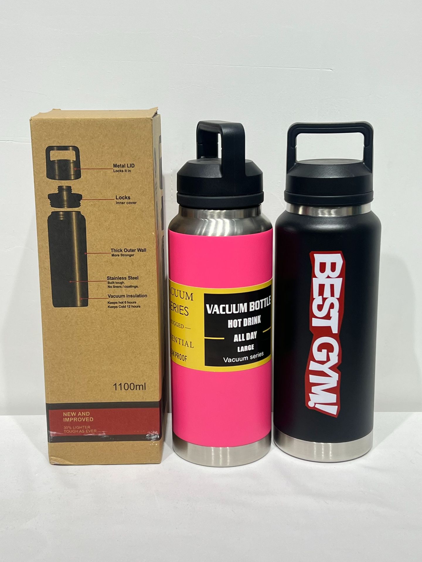 跨境新款不锈钢大容量保温杯便携户外运动手提壶双层真空登山壶详情1