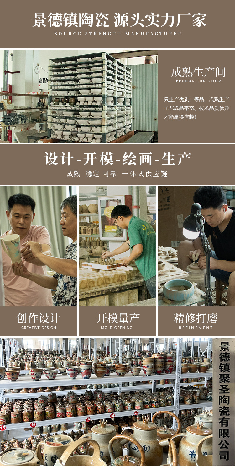 多肉仙人掌摆件景德镇手捏装饰景区摆摊桌面北欧Ins风陶瓷工艺品详情31