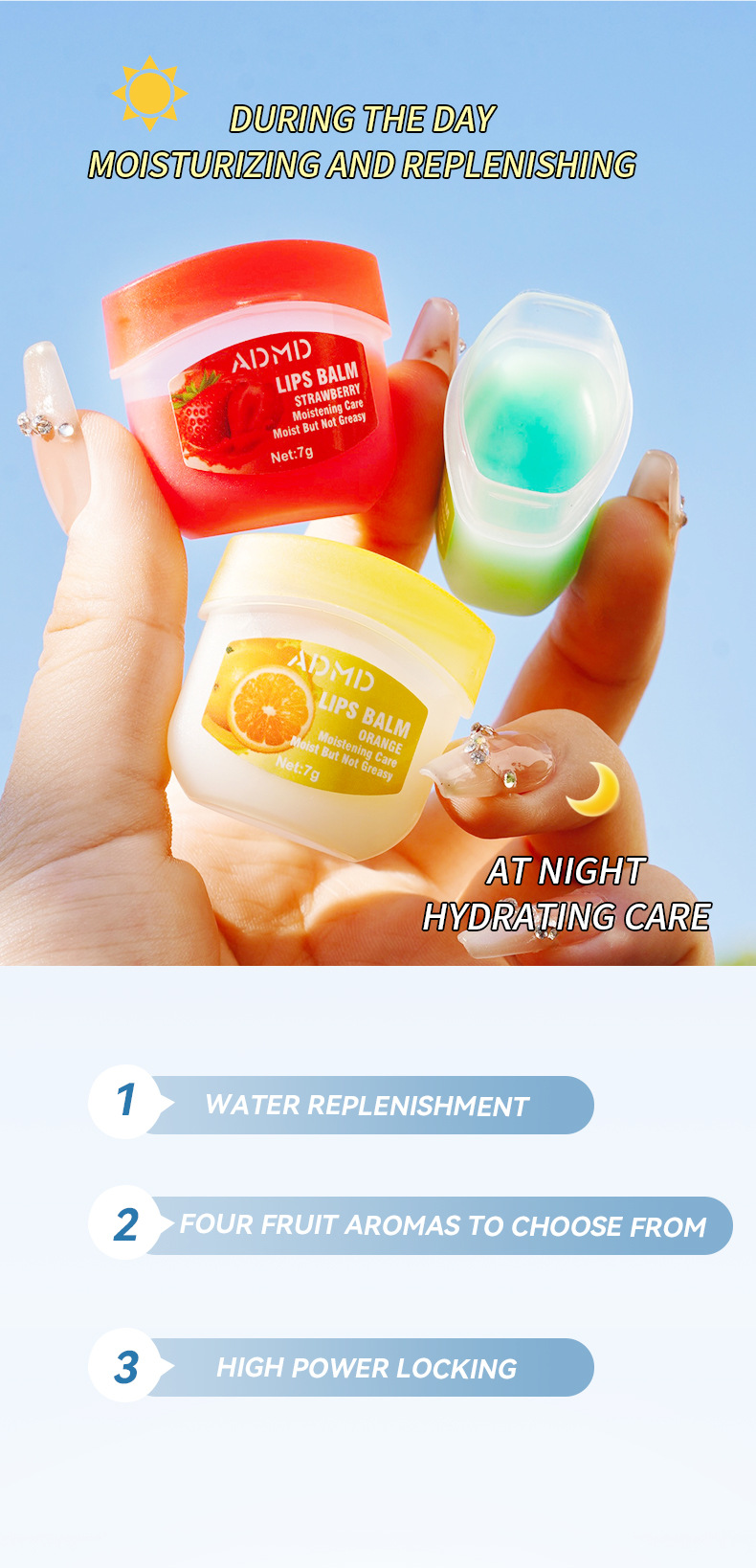 【 Cross-border Exclusive 】ADMD Lip Mask 4-piece Set Box Moisturizing, Hydrating and Exfoliating Fruit-flavored Lip Mask wholesale pic 5