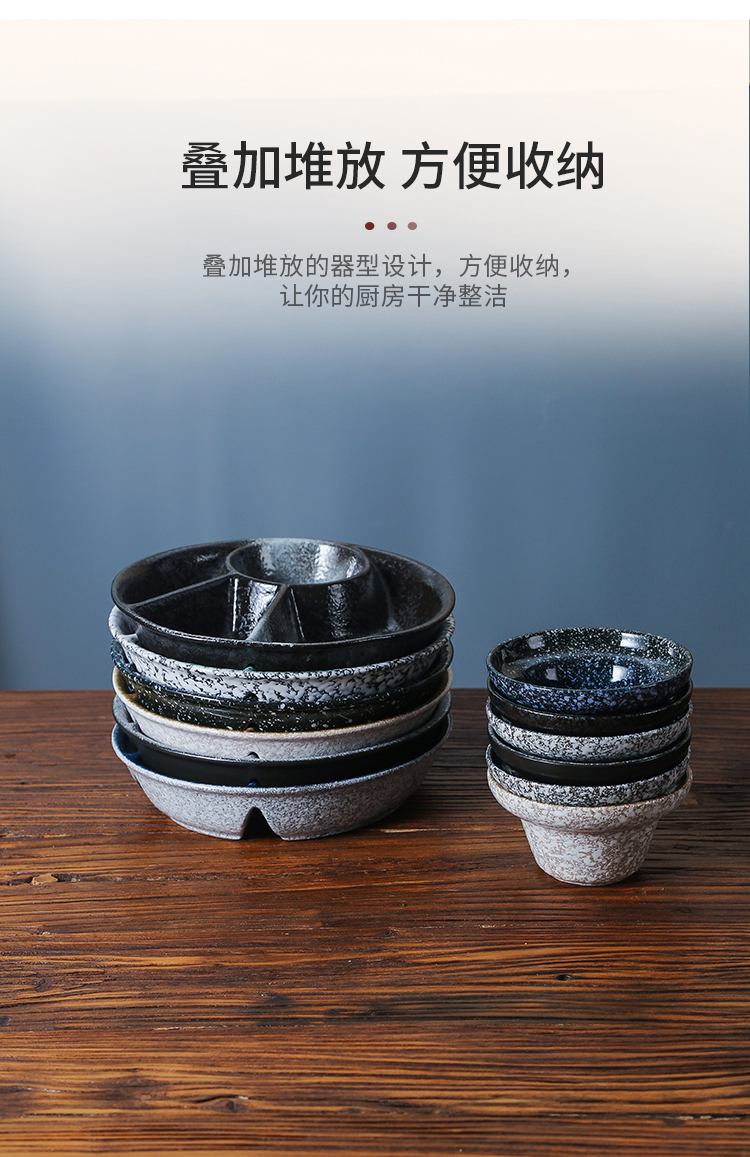 日式分格减脂餐盘分餐盘家用早餐分隔陶瓷儿童定量分食一人食餐具详情8