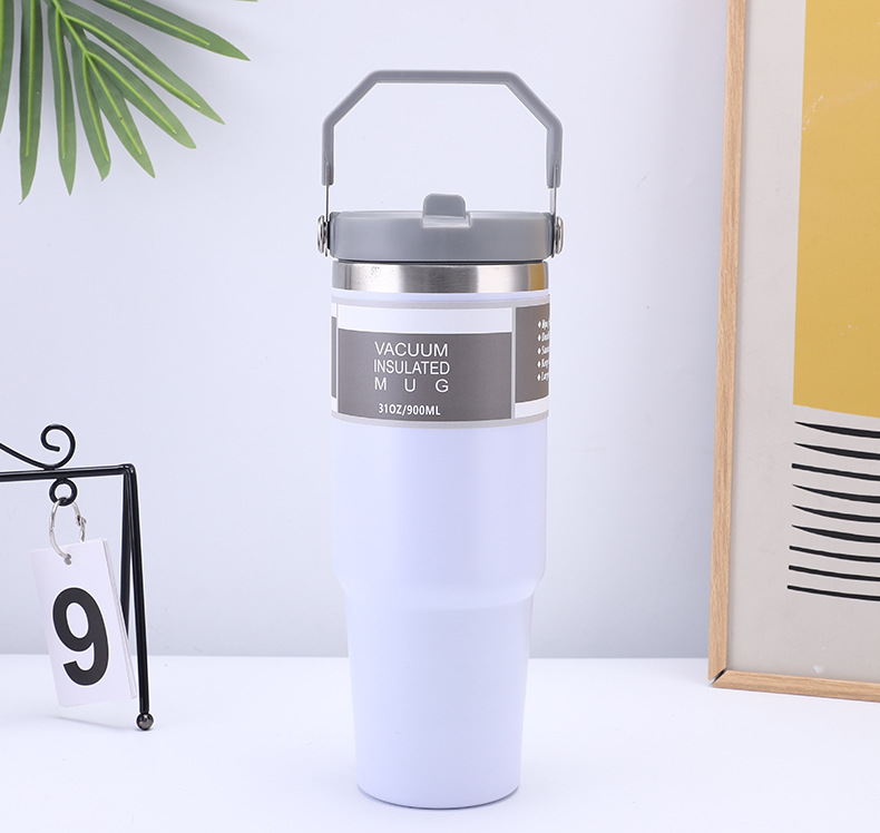 跨境简约大容量双层冰霸杯便携提手耐高温吸管杯汽车杯水杯保温杯详情20