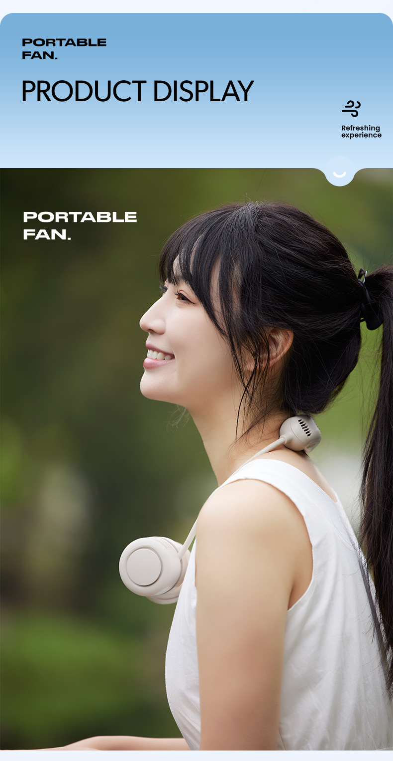 Cross-border neck fan 2025 New model outdoor sports ice pack cooling Fan Portable brushless motor neck fan pic 19
