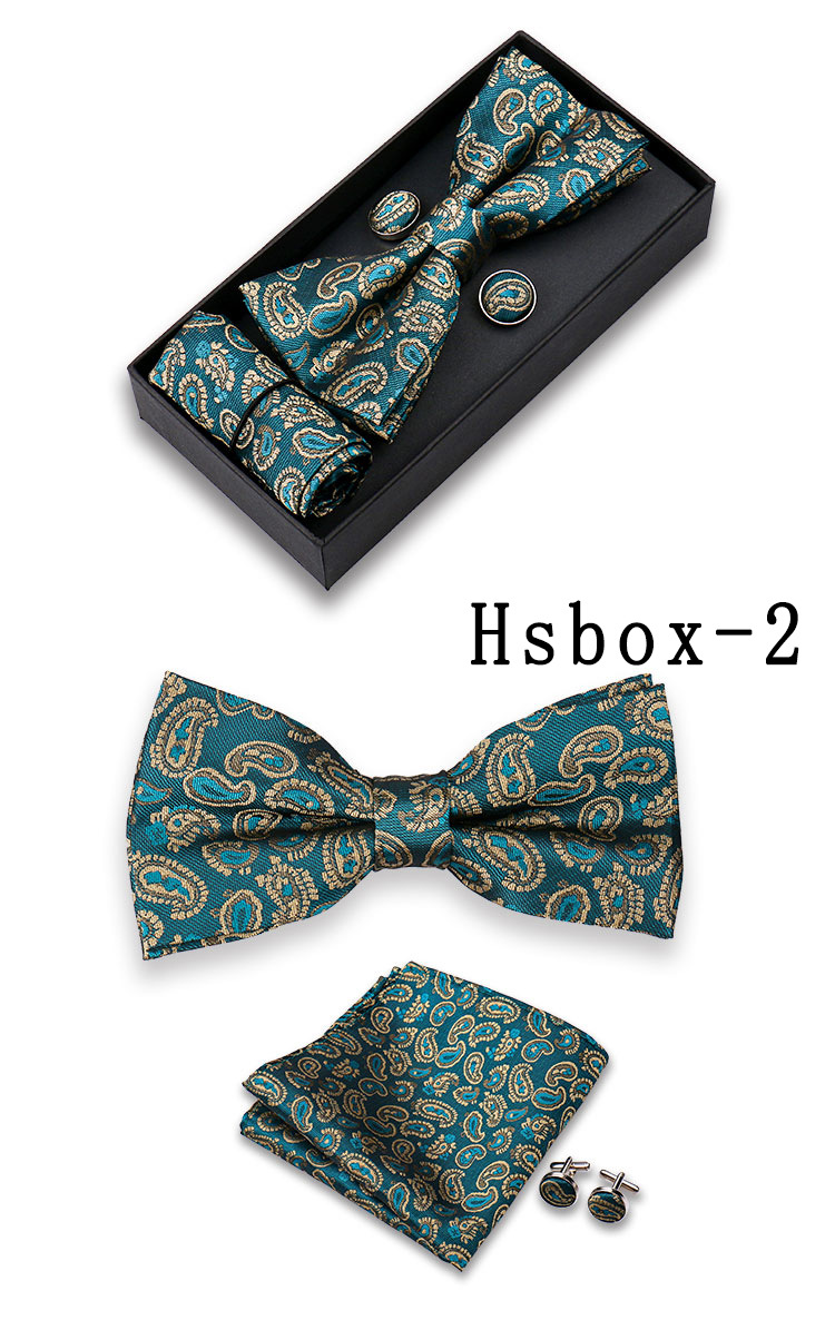 男士结婚礼服配饰套装红色领结口袋巾袖扣三件套现货男士领结领花西装配件详情4