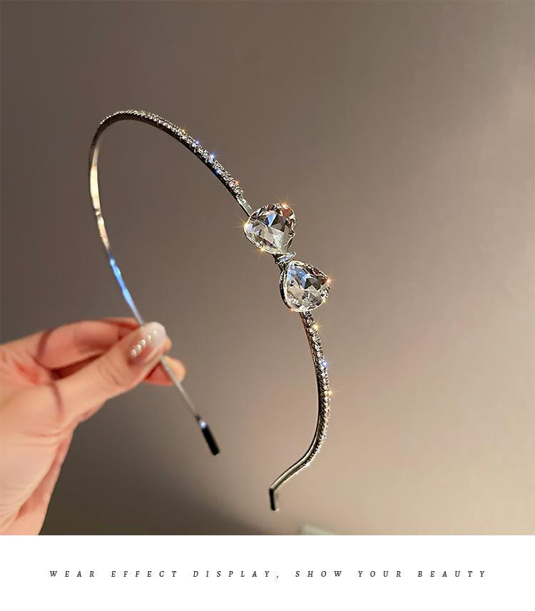 High-end rhinestone bow hair band, a new trendy hair-pressing headband, versatile headwear, simple hair clips, Korean hair accessories pic 8